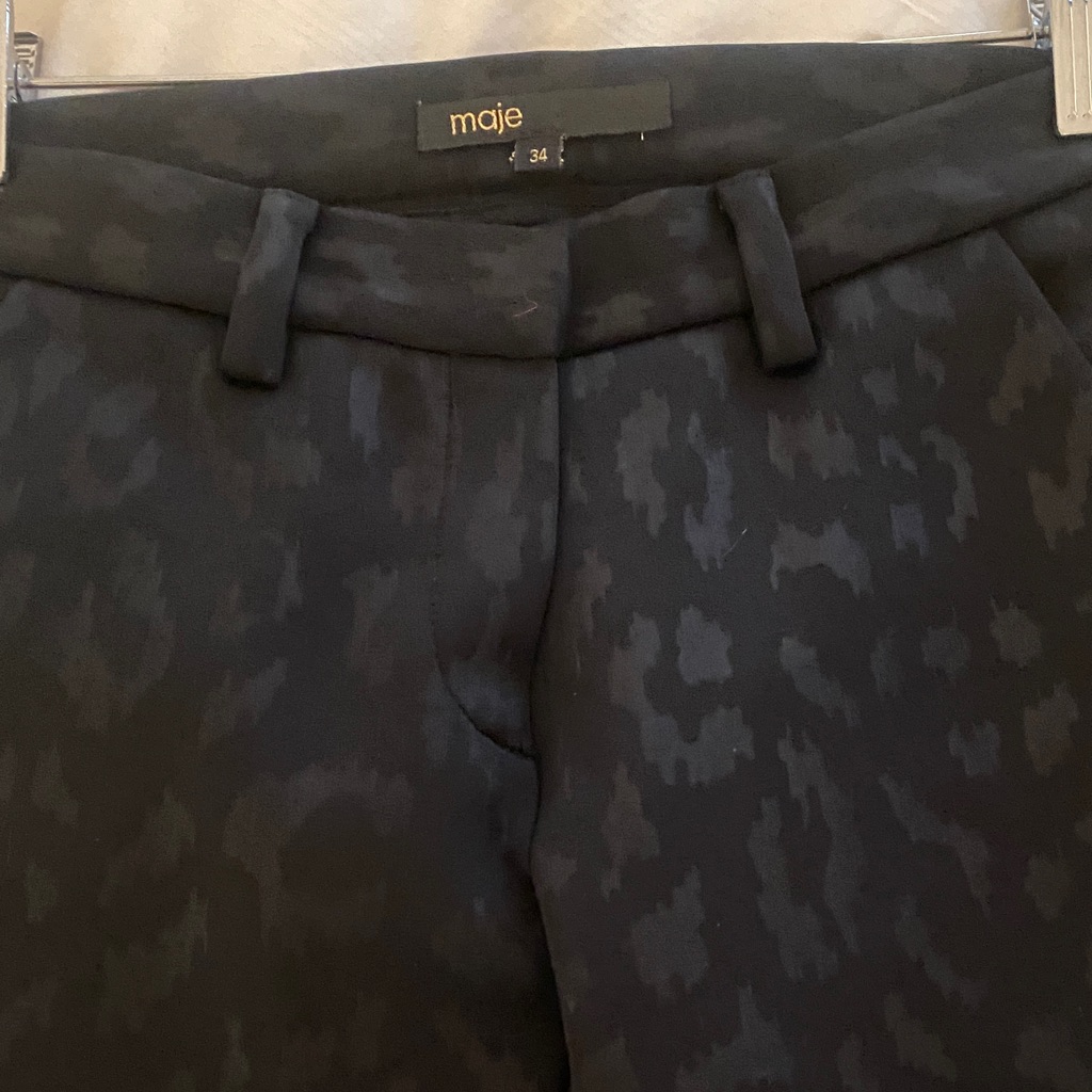 Maje Black Patterned Pants/Pantalon Noir